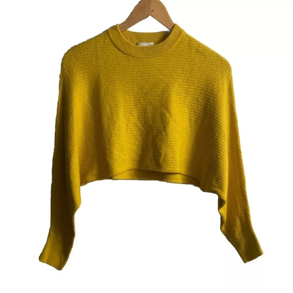 Aritzia Wilfred Free Lolan Wool Linen Blend Cropped Relaxed Fit Sweater Small - Picture 3 of 9